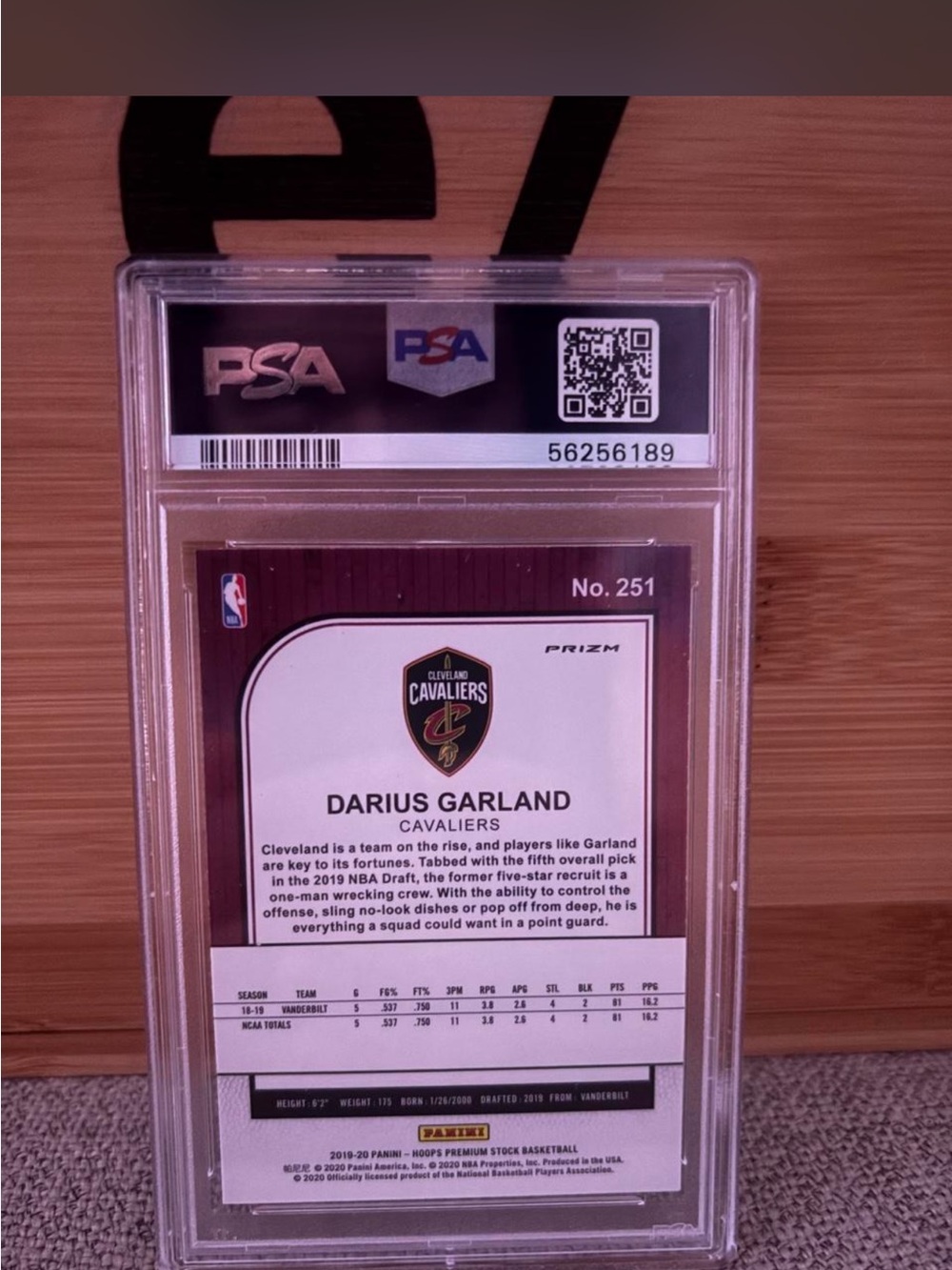 Panini Cavaliers Purple White Basketball Card (Darius Garland)